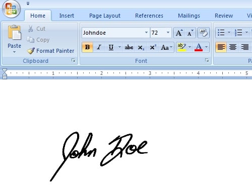 Utiliser police signature dans MS Word